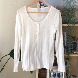White Jcrew henley - small